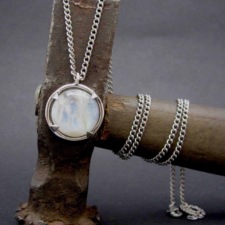 Amazon.com: Mark Poulin Sterling Silver Prong Set Moonstone